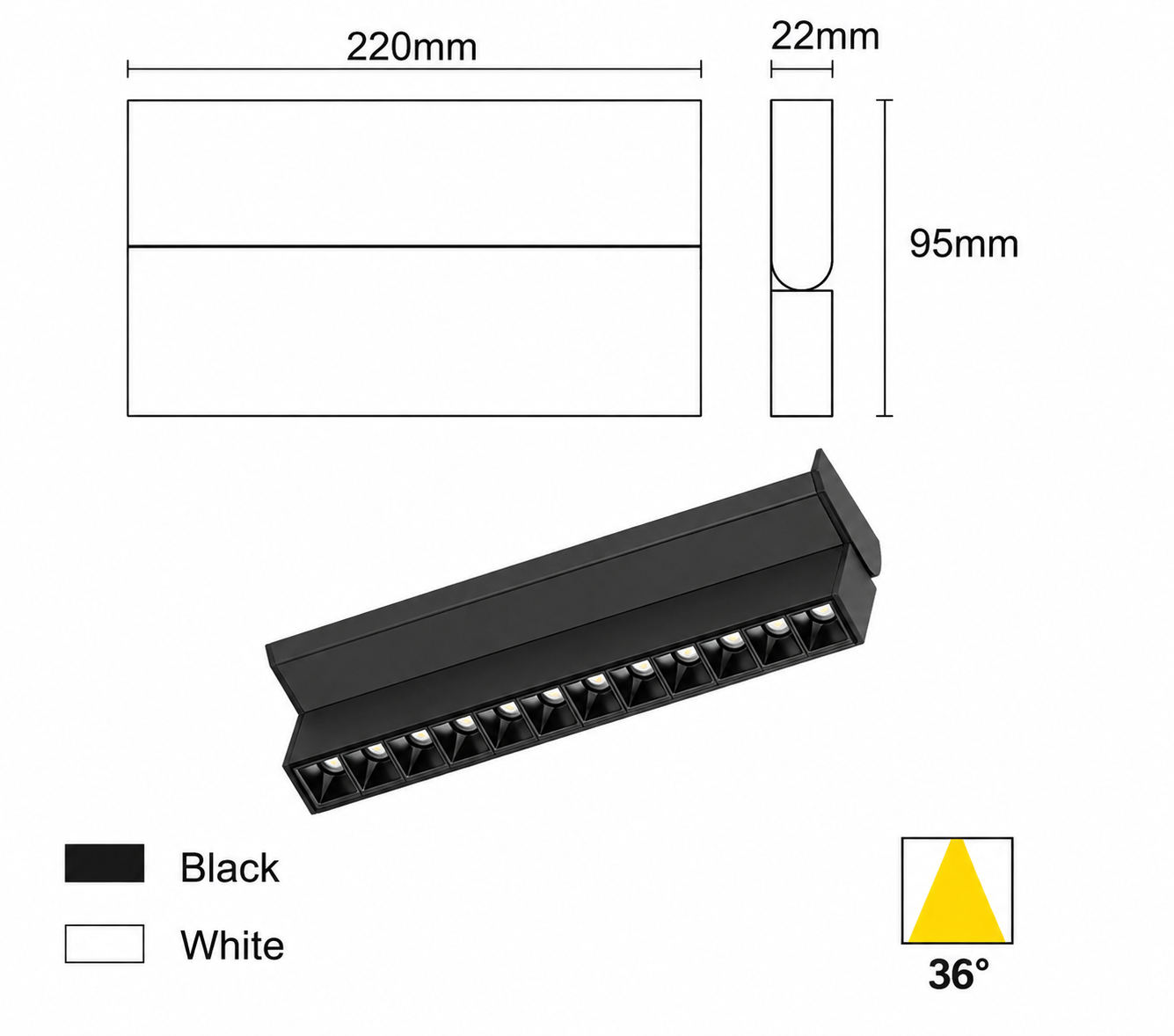 LED Recessed Magnetic Track Fold light - view 2