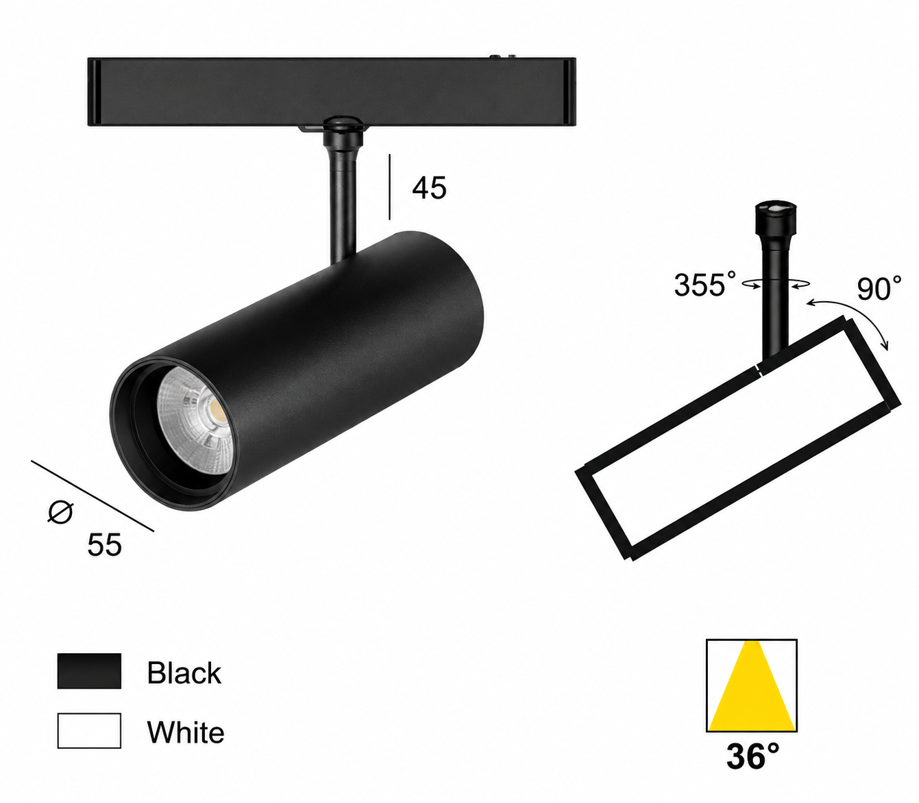 LED Recessed Magnetic Track Spot light - view 4